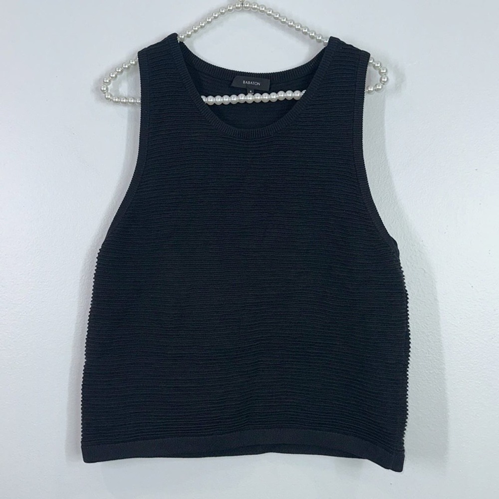Aritzia Babaton black ribbed sleeveless top